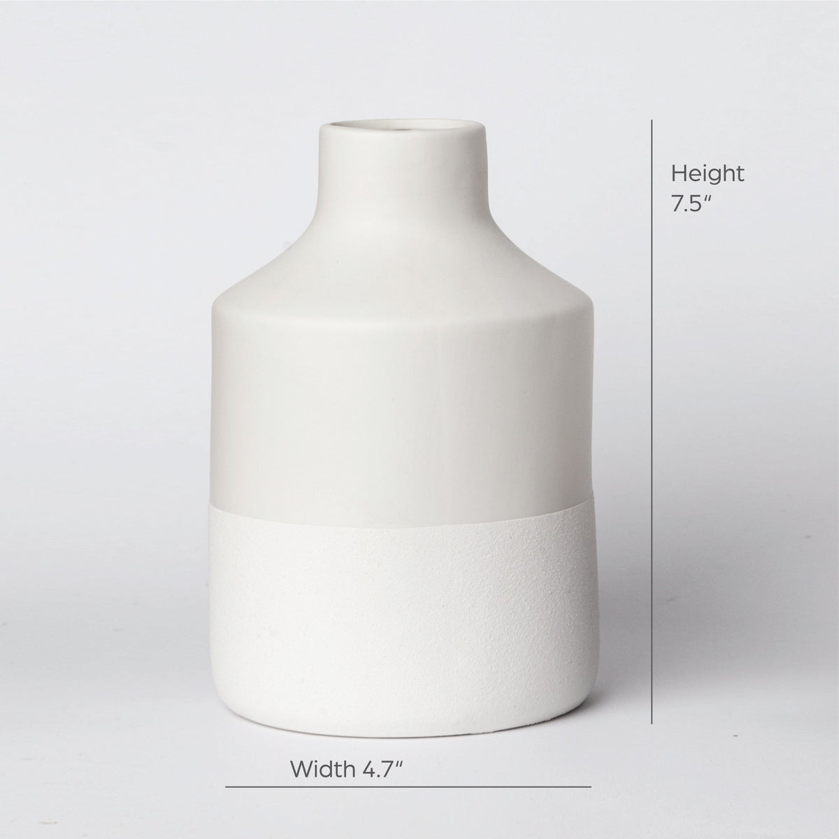 Minimalist Two-Tone Matte Ceramic Vase – 7.5" Modern Vase