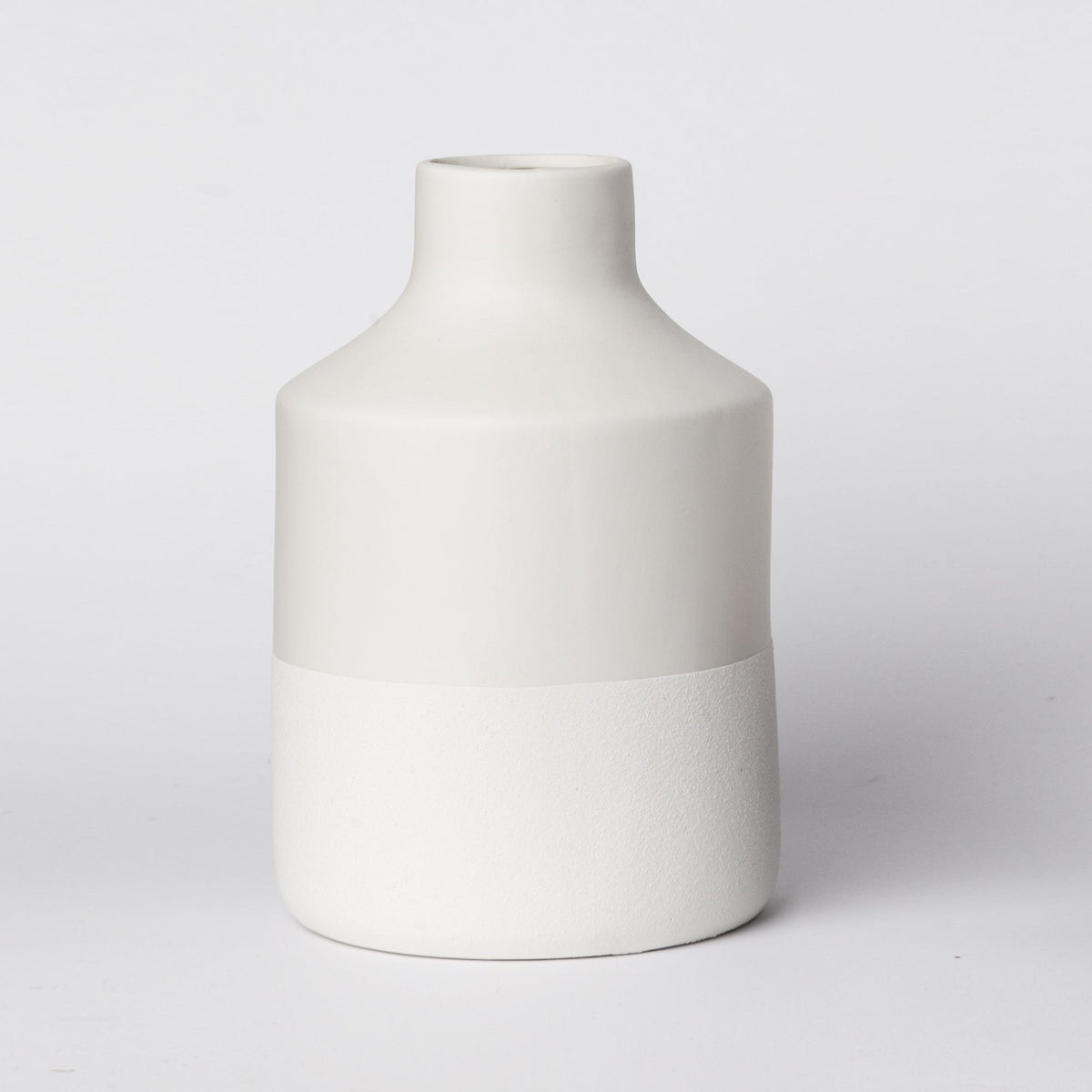 Minimalist Two-Tone Matte Ceramic Vase – 7.5" Modern Vase
