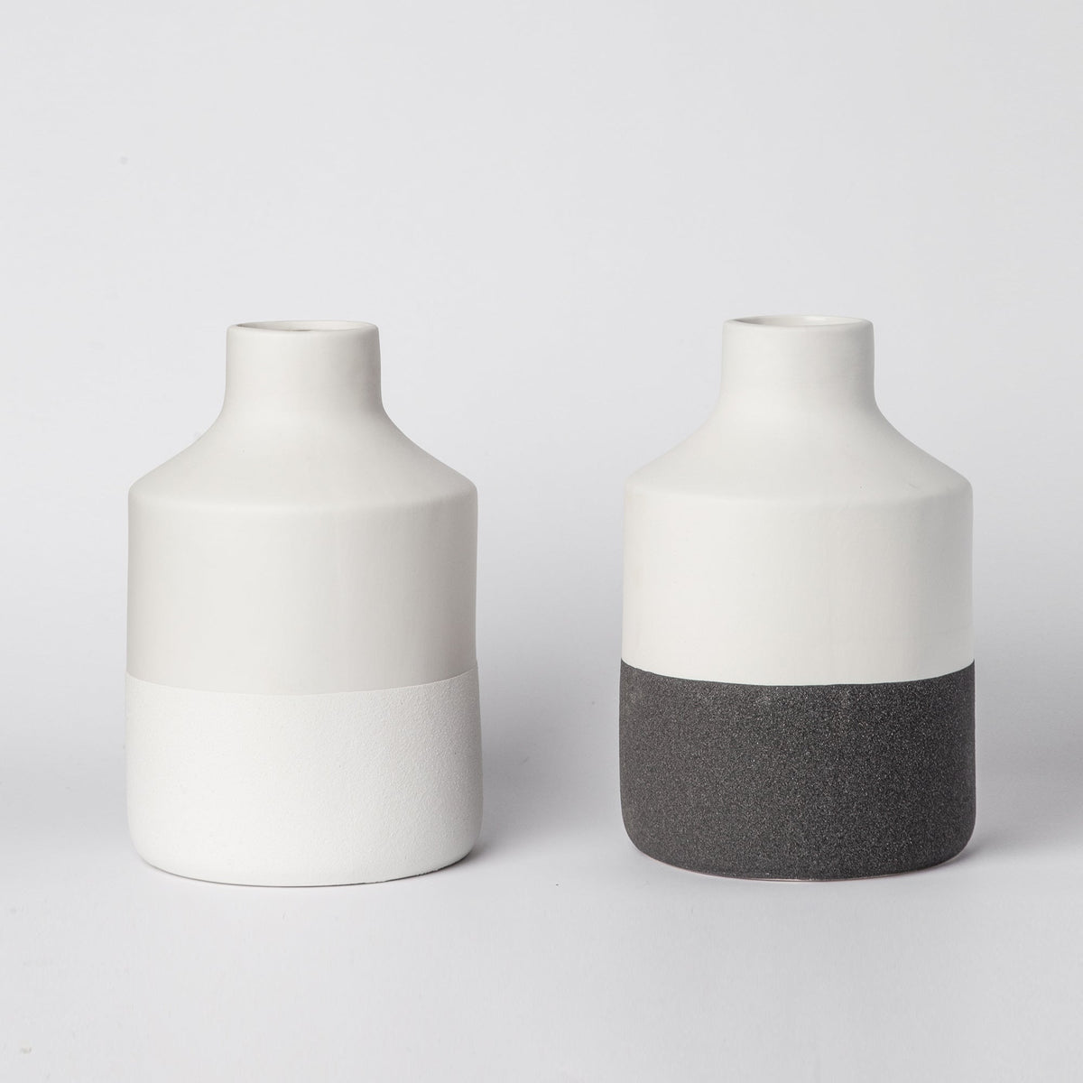 Minimalist Two-Tone Matte Ceramic Vase – 7.5" Modern Vase