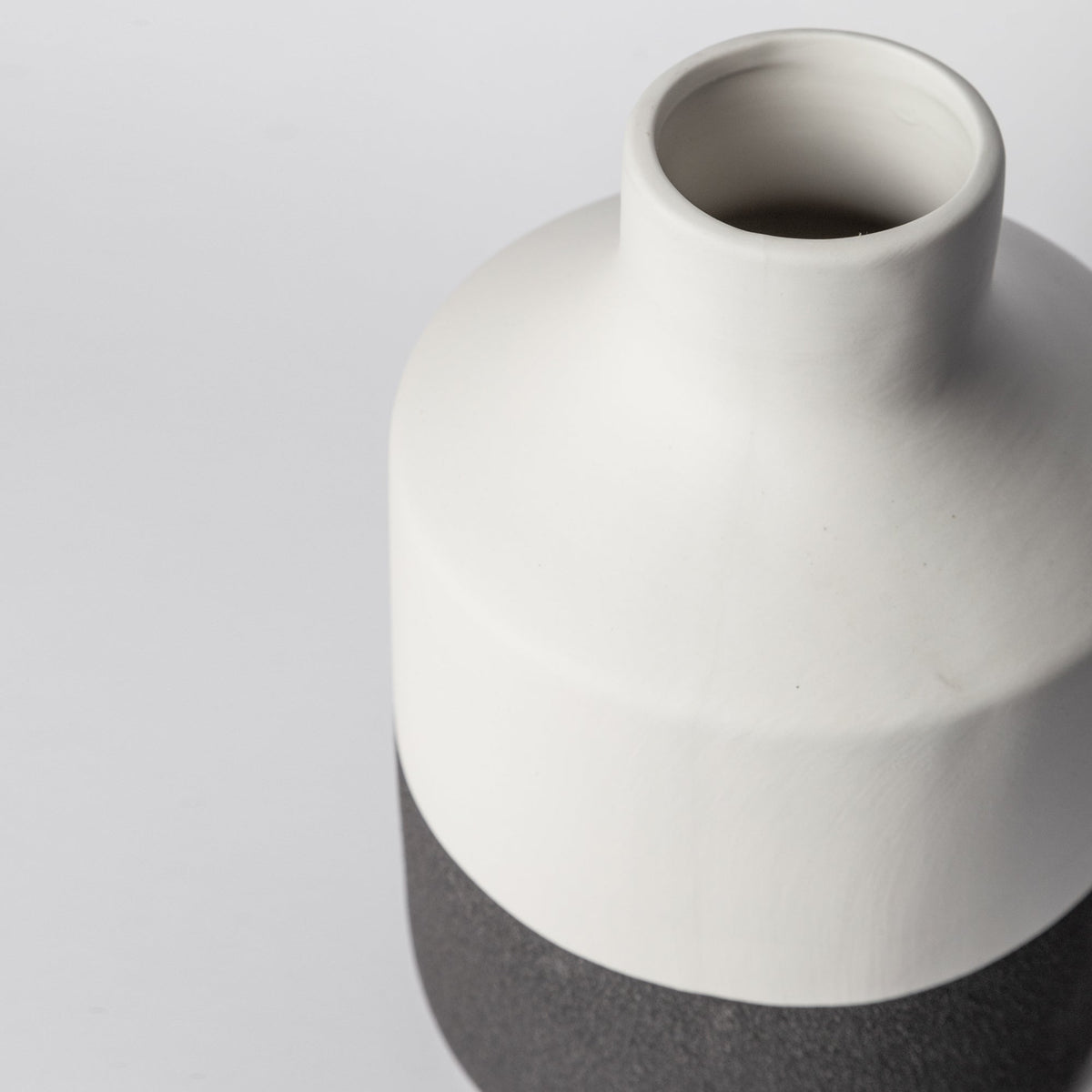 Minimalist Two-Tone Matte Ceramic Vase – 7.5" Modern Vase