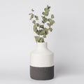 Minimalist Two-Tone Matte Ceramic Vase, 7.5" Modern Vase