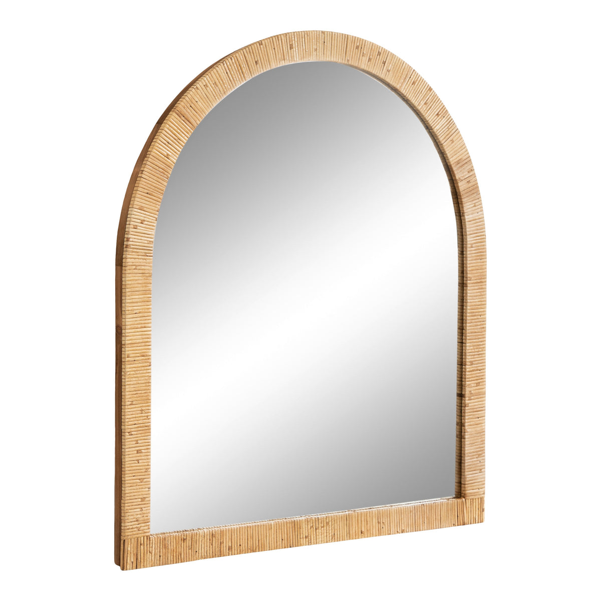 Rahfy Rattan Arch Wall Mirror, Boho Arched Mirror in 3 Finishes