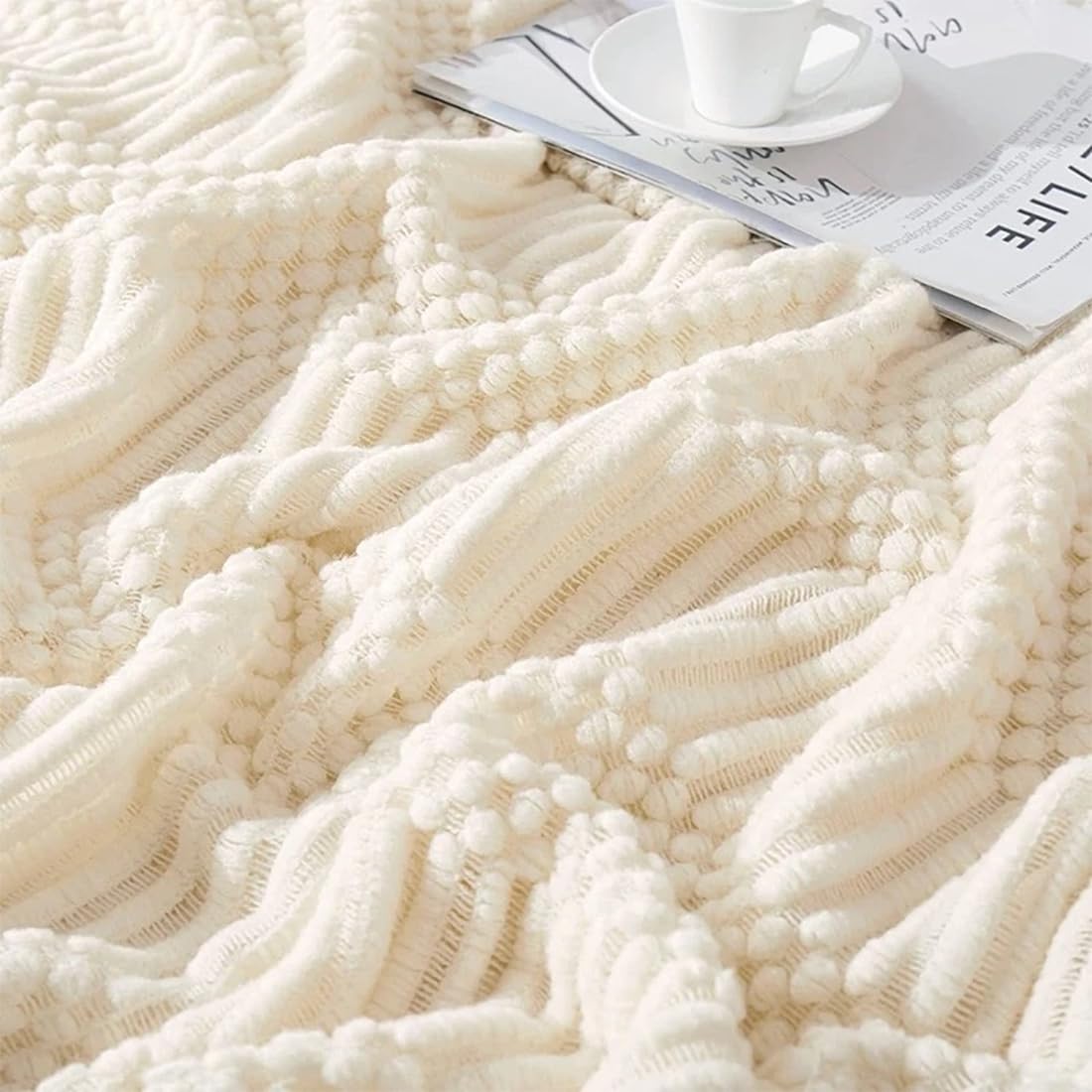 Striped Knit Fringe Throw Blanket 50x60 – 10 Colors