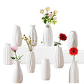 White Ceramic Bud Vase Set of 10, Small 5" Mini Vases for Centerpieces