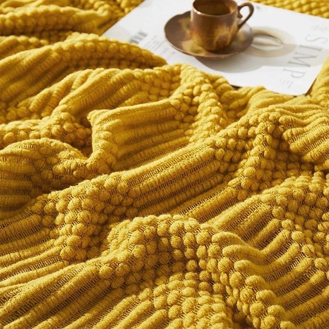Striped Knit Fringe Throw Blanket 50x60 – 10 Colors