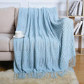 Striped Knit Fringe Throw Blanket 50x60 – 10 Colors