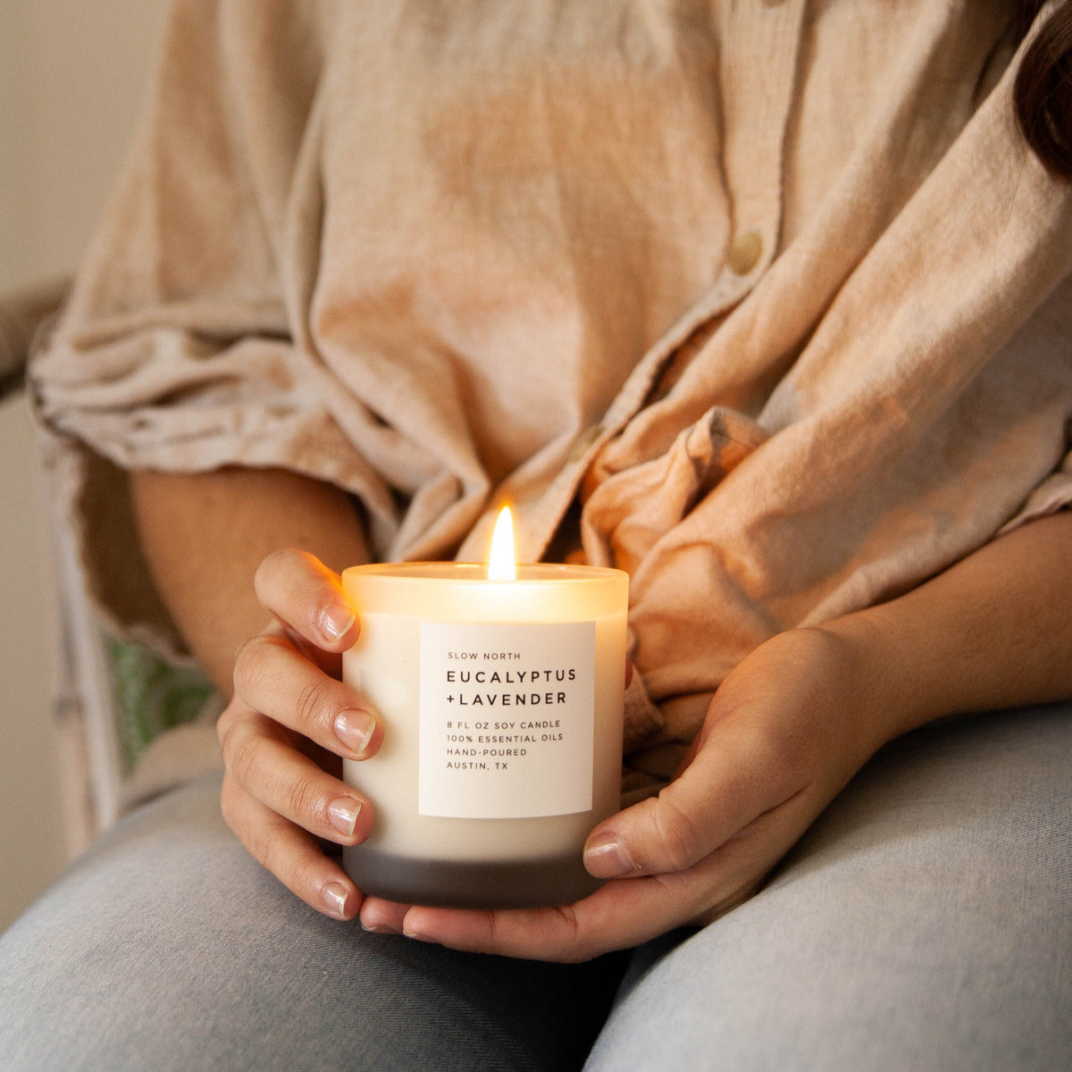Eucalyptus + Lavender Soy Candle – Calming Spa Scent Candle