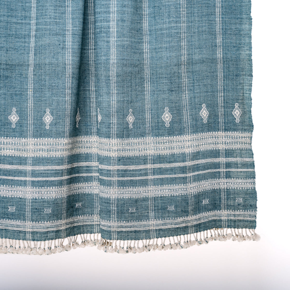 Topas Handwoven Indian Wool Throw Blanket – Teal Blue