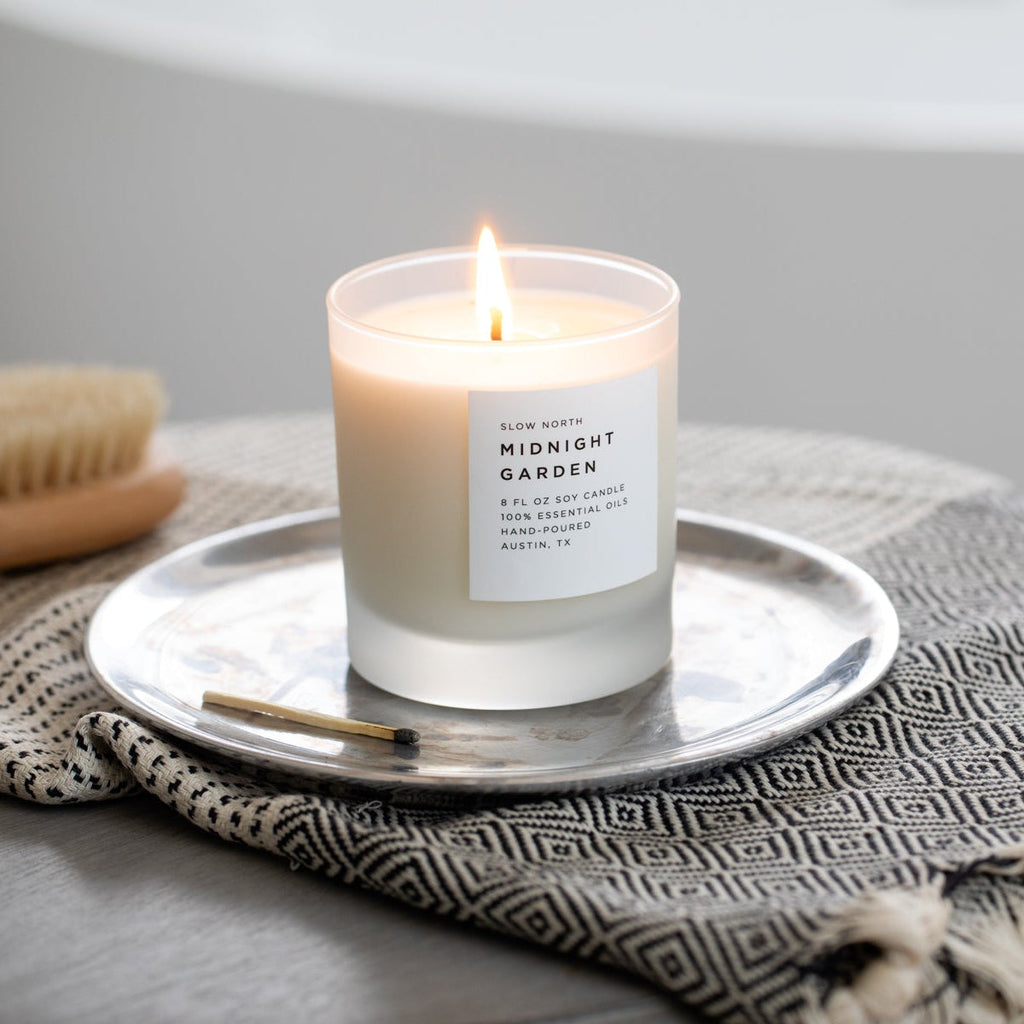 Midnight Garden Soy Candle – Lavender, Rosemary & Geranium