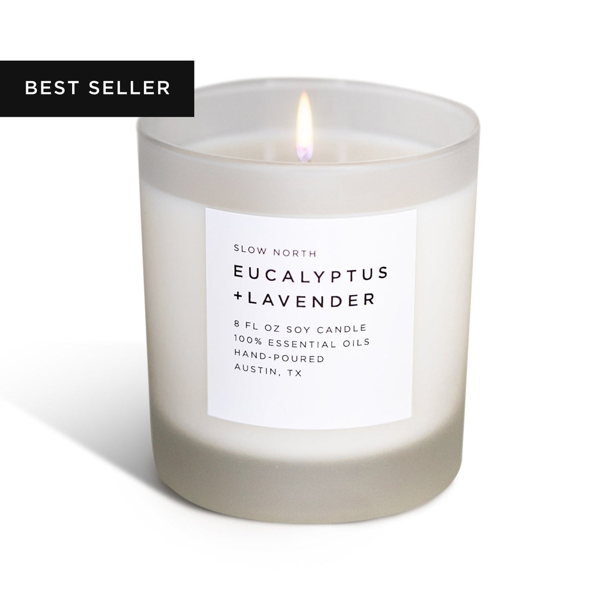 Eucalyptus + Lavender Soy Candle, Calming Spa Scent Candle