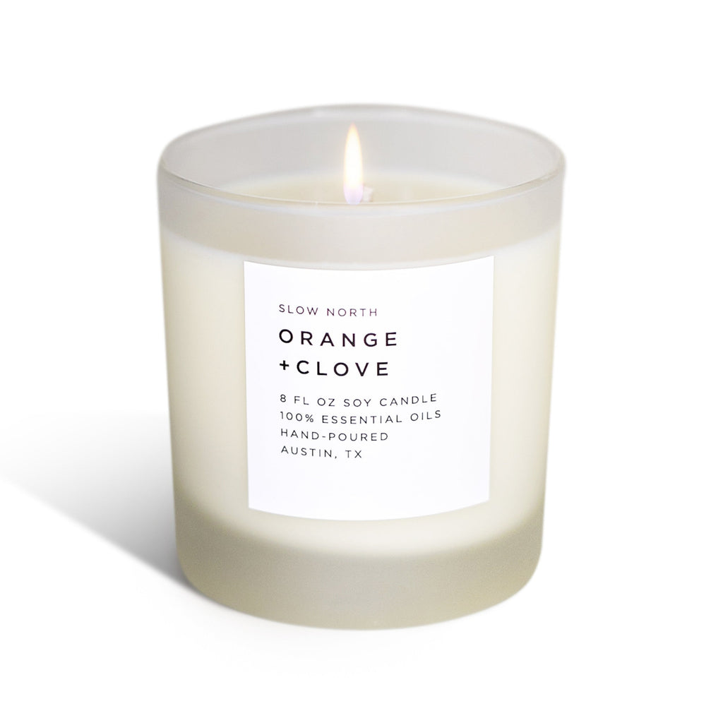 Orange + Clove Soy Candle – Cozy Citrus & Spice Holiday Candle