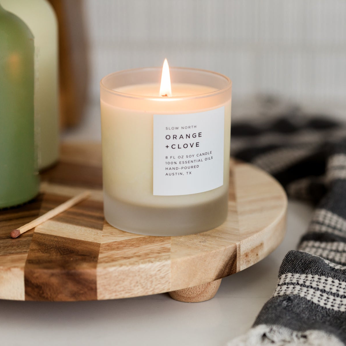 Orange + Clove Soy Candle – Cozy Citrus & Spice Holiday Candle