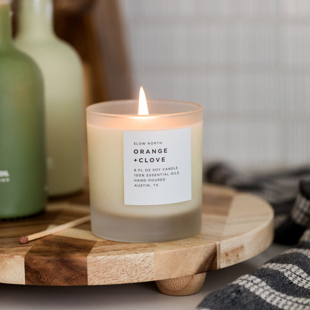 Orange + Clove Soy Candle – Cozy Citrus & Spice Holiday Candle
