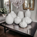 Whitney Artisan Ceramic Vases, White Textured Vase Collection