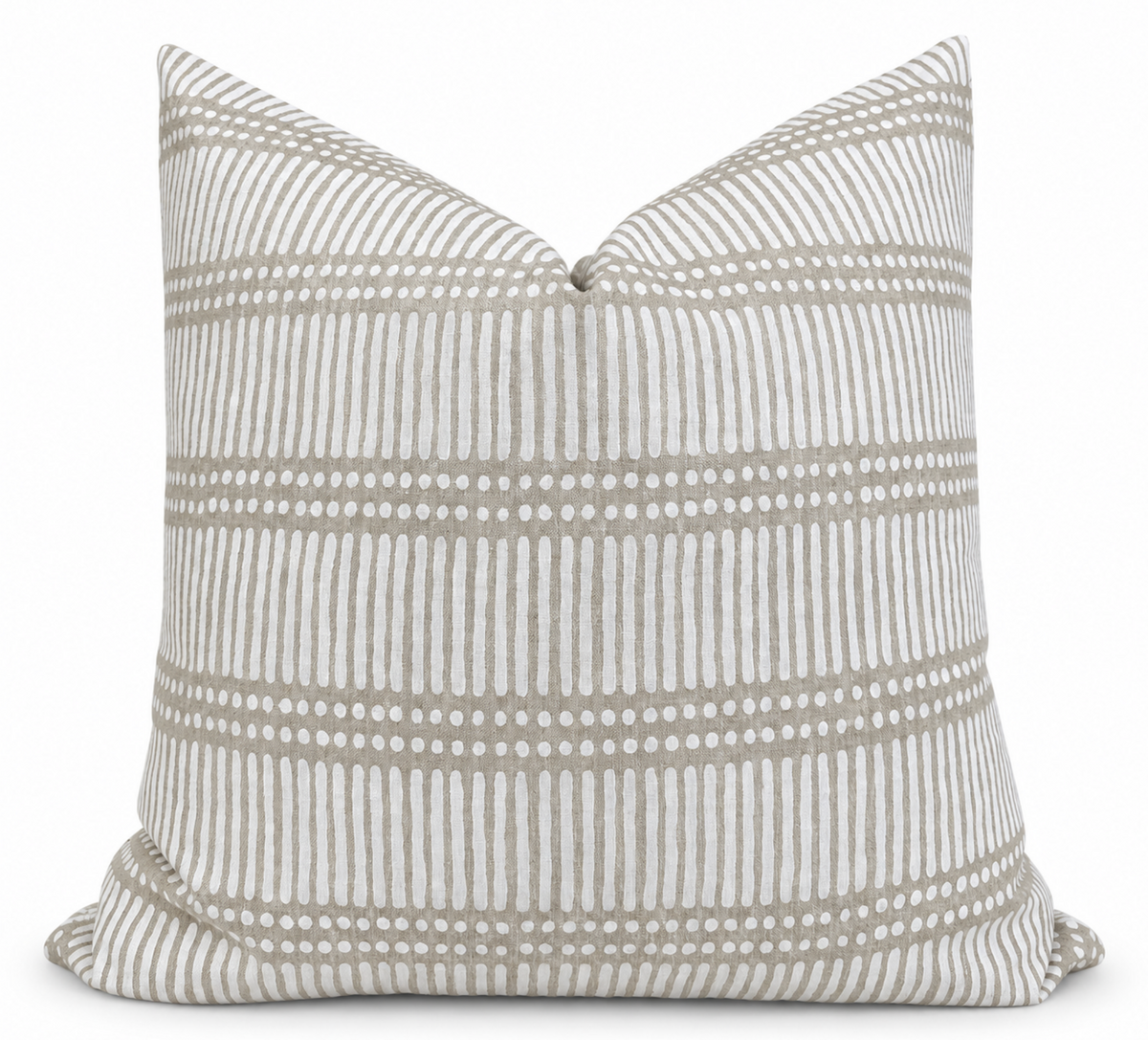 Dash Dot Linen Pillow Cover in Chalk, Designer Throw Pillow Cover