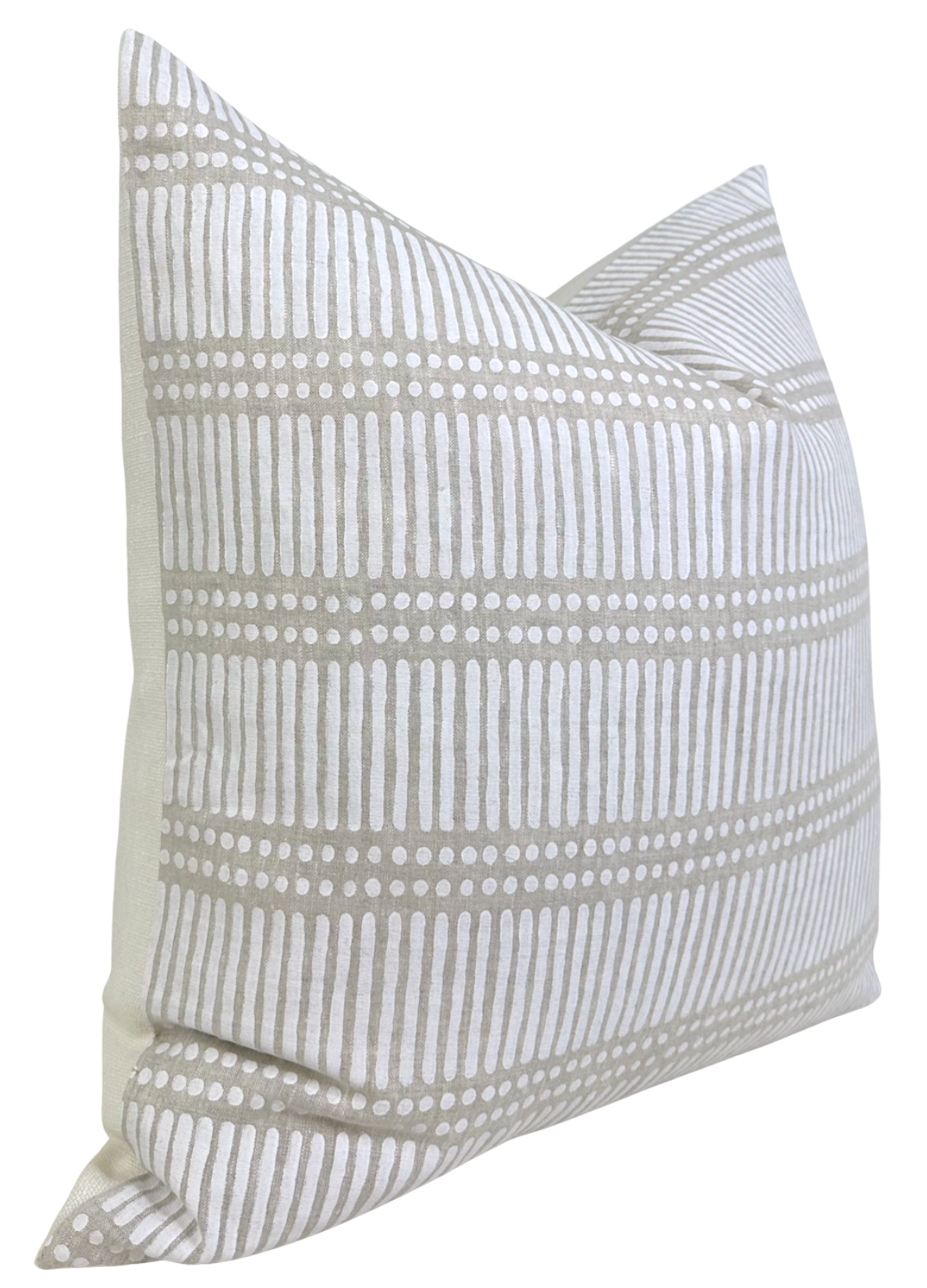 Dash Dot Linen Pillow Cover in Chalk – Designer Throw Pillow Cover