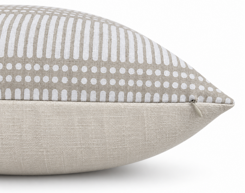 Dash Dot Linen Pillow Cover in Chalk – Designer Throw Pillow Cover