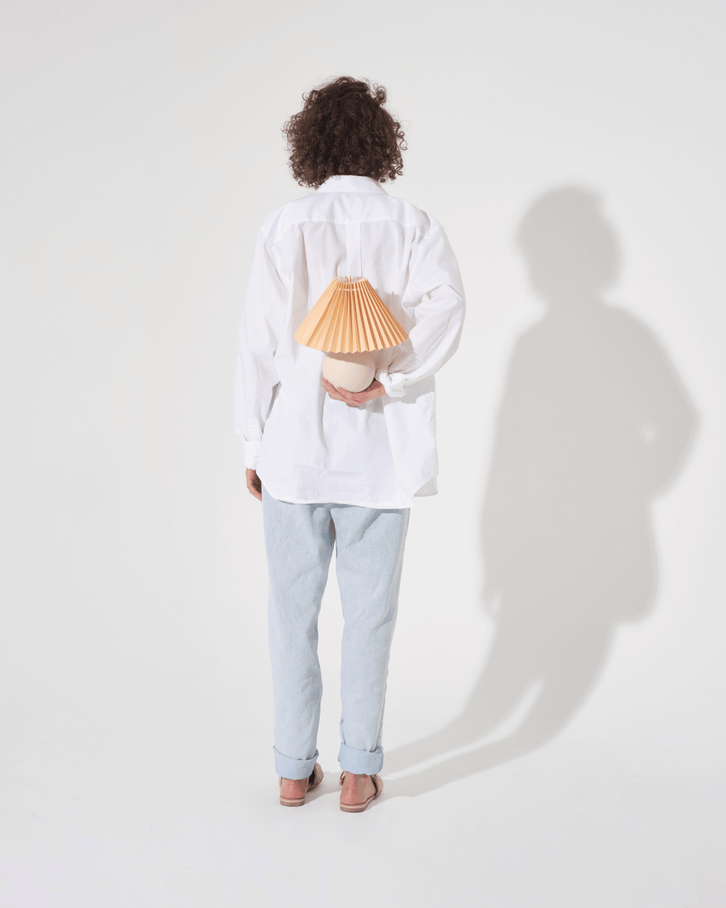 Serena Ceramic Globe Table Lamp with Pleated Shade – Small Accent Lamp