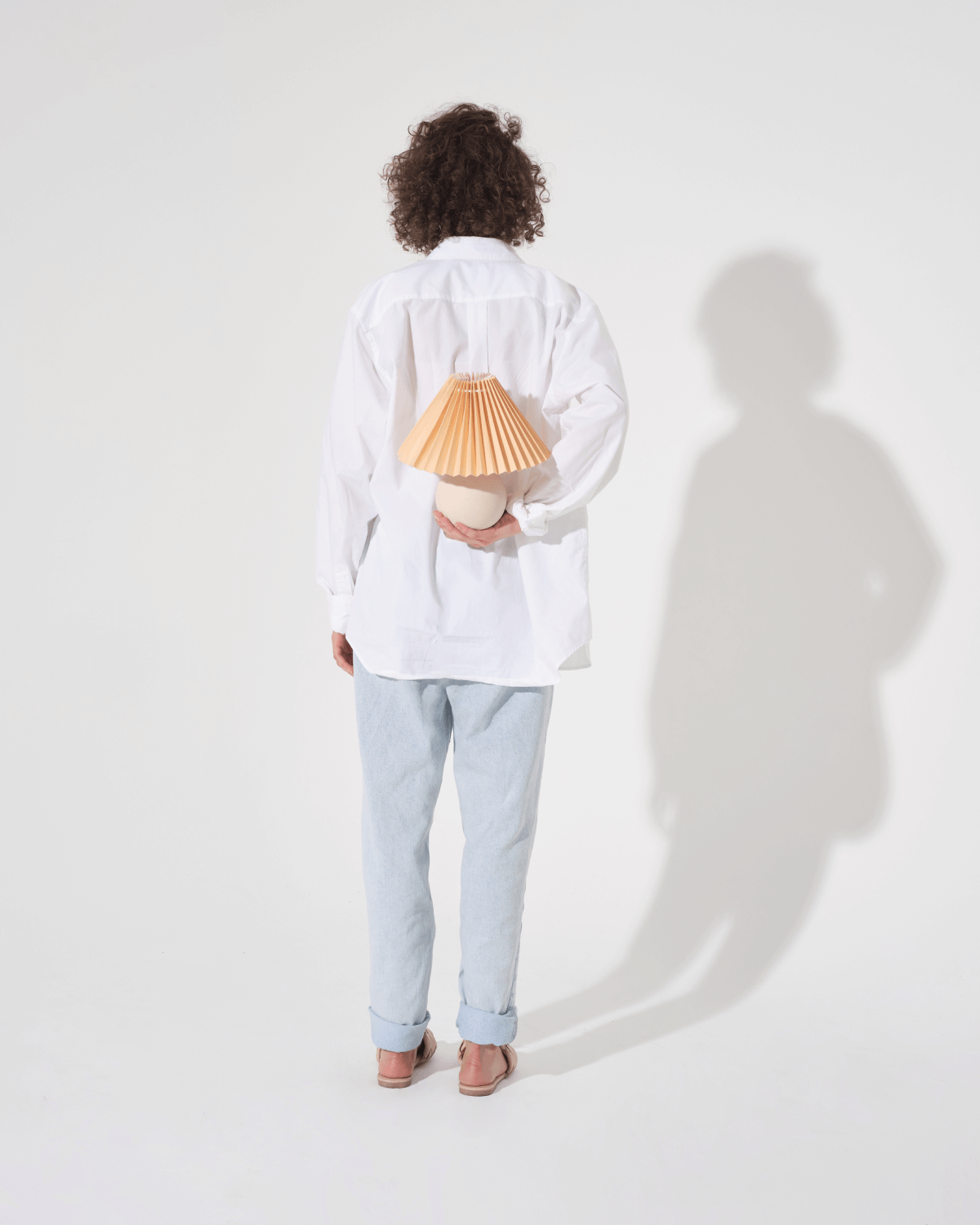 Serena Ceramic Globe Table Lamp with Pleated Shade – Small Accent Lamp
