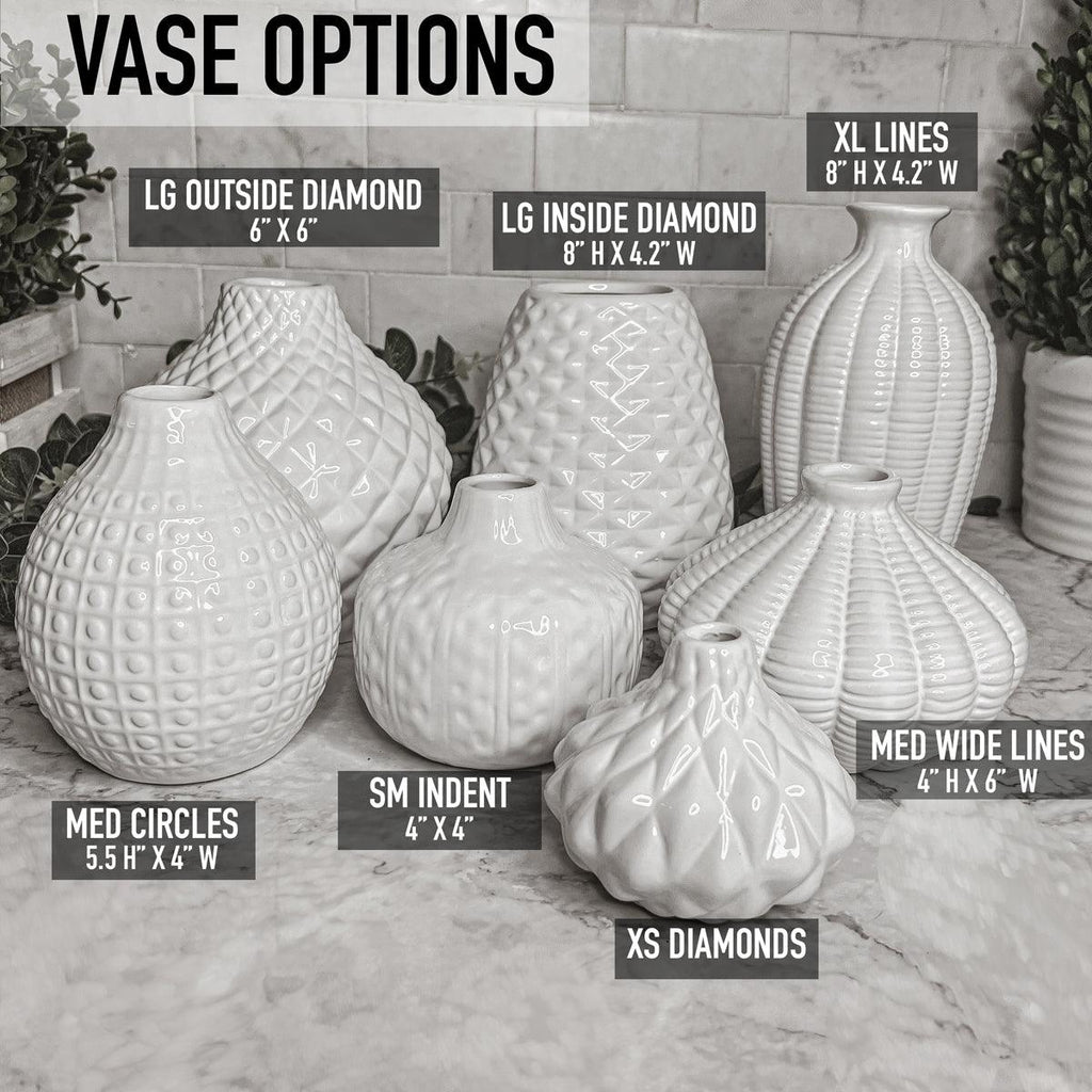 Whitney Artisan Ceramic Vases – White Textured Vase Collection