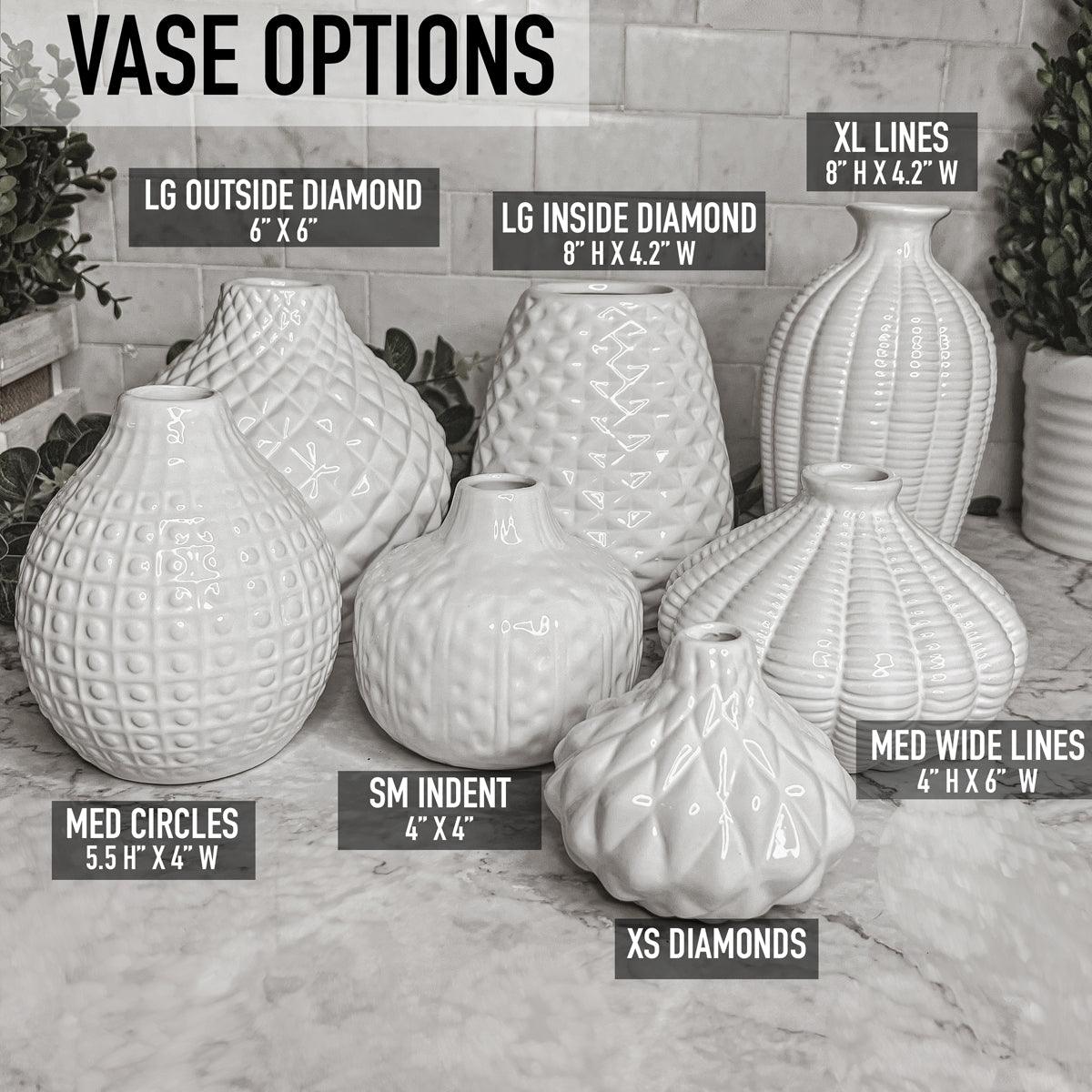 Whitney Artisan Ceramic Vases – White Textured Vase Collection