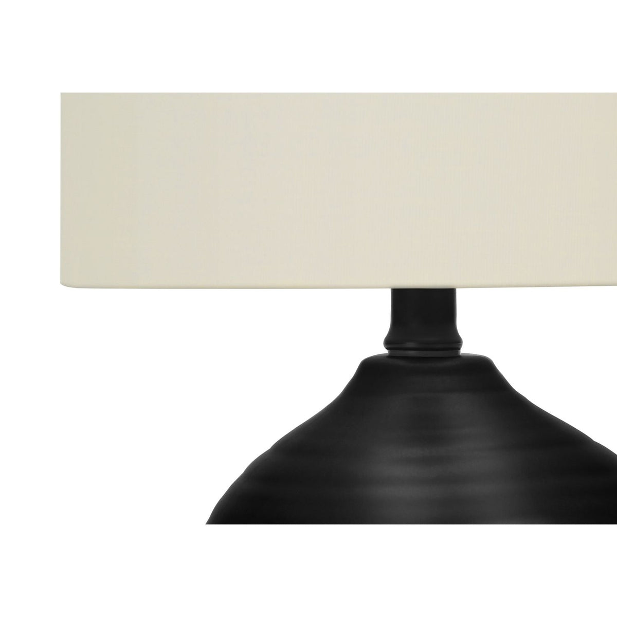 Black ceramic table lamp, alternate view