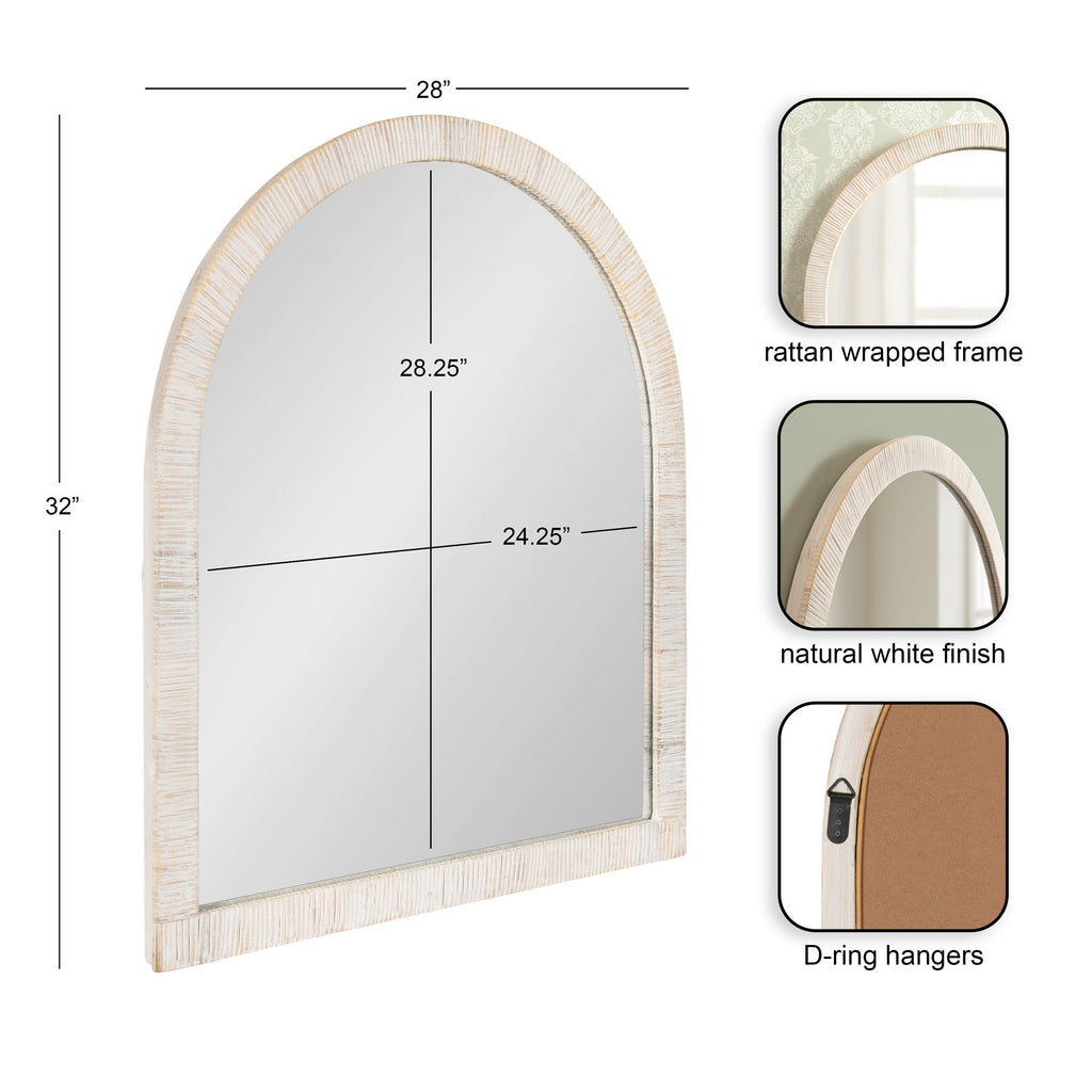 Rahfy Rattan Arch Wall Mirror – Boho Arched Mirror in 3 Finishes