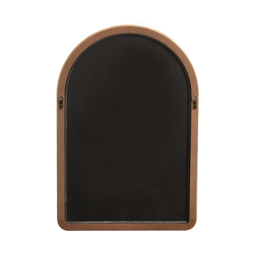Rahfy Beaded Rattan Arch Wall Mirror – 24 x 36 in Boho Mirror