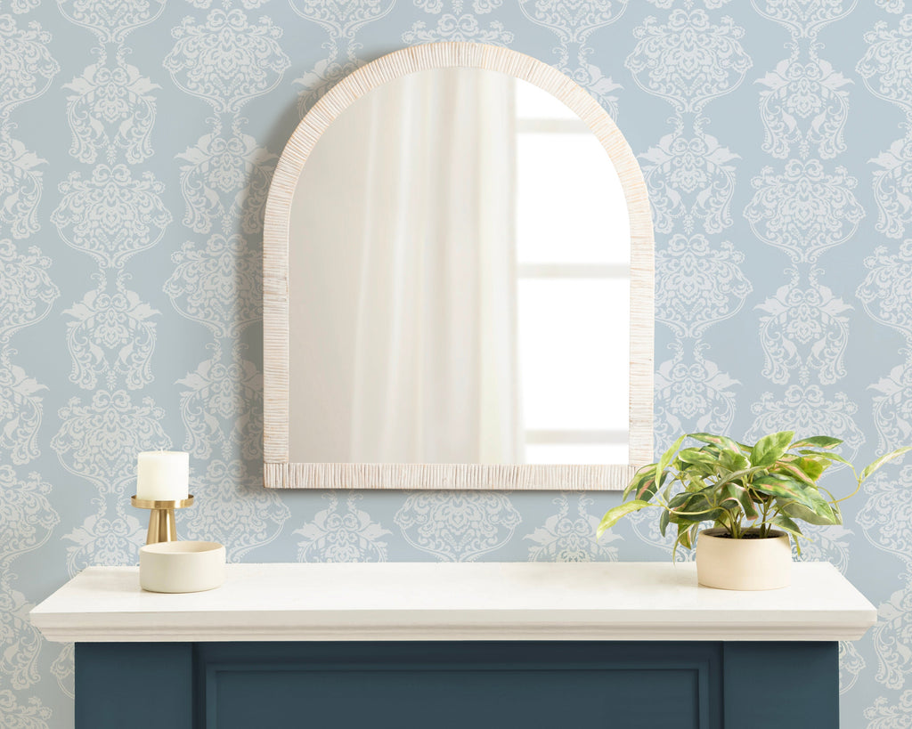 Rahfy Rattan Arch Wall Mirror – Boho Arched Mirror in 3 Finishes
