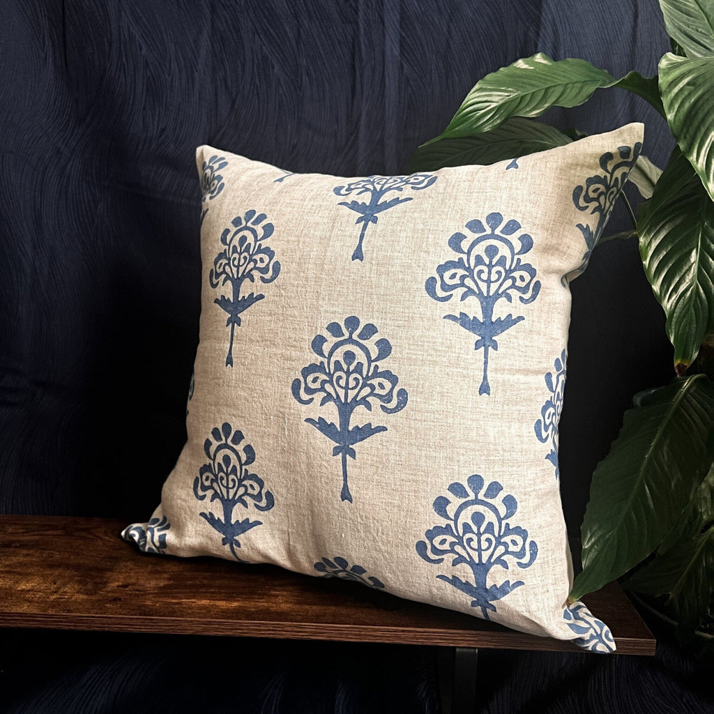 Blue Harmony Pure Linen Pillow Cover