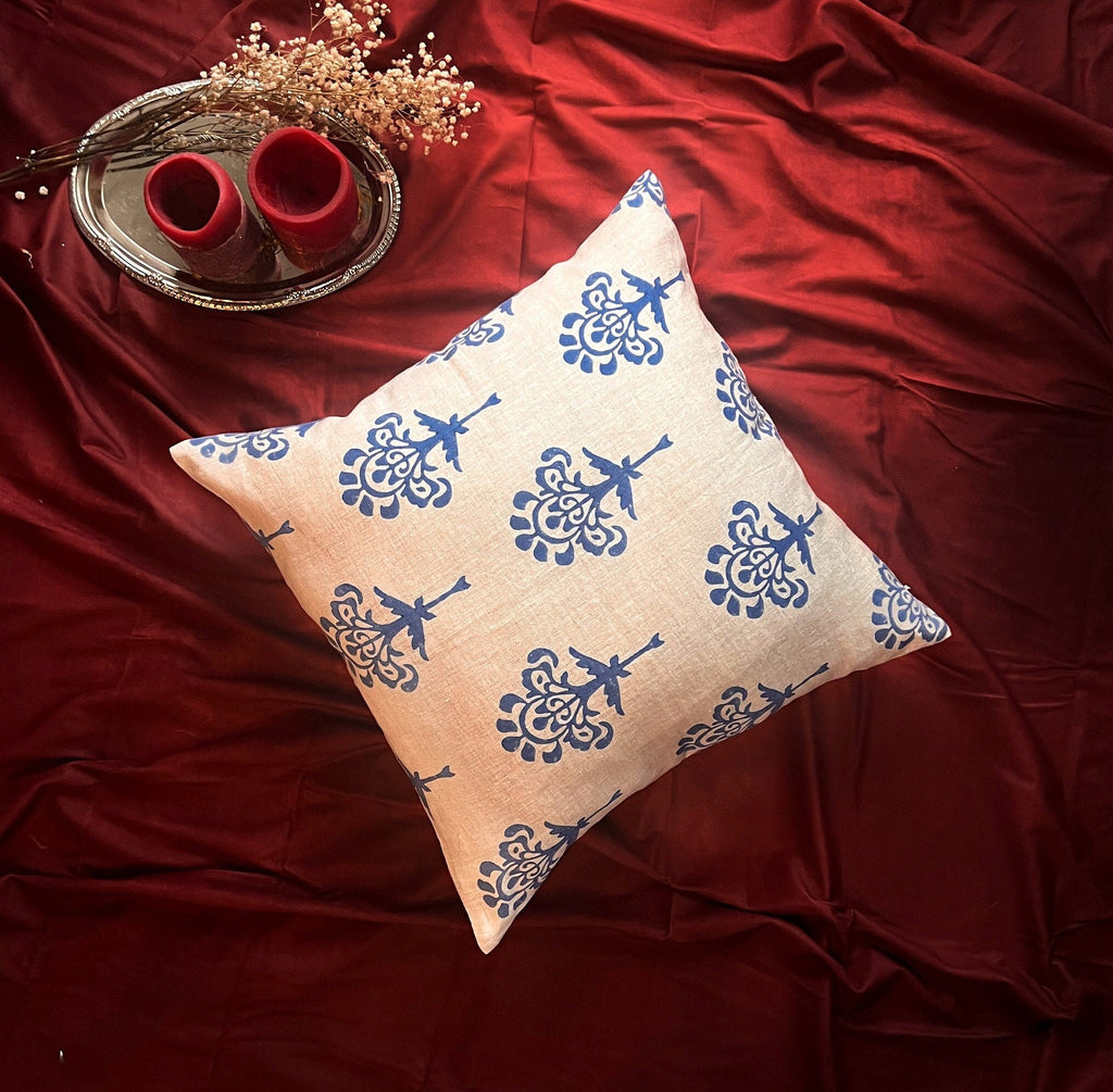 Blue Harmony Pure Linen Pillow Cover