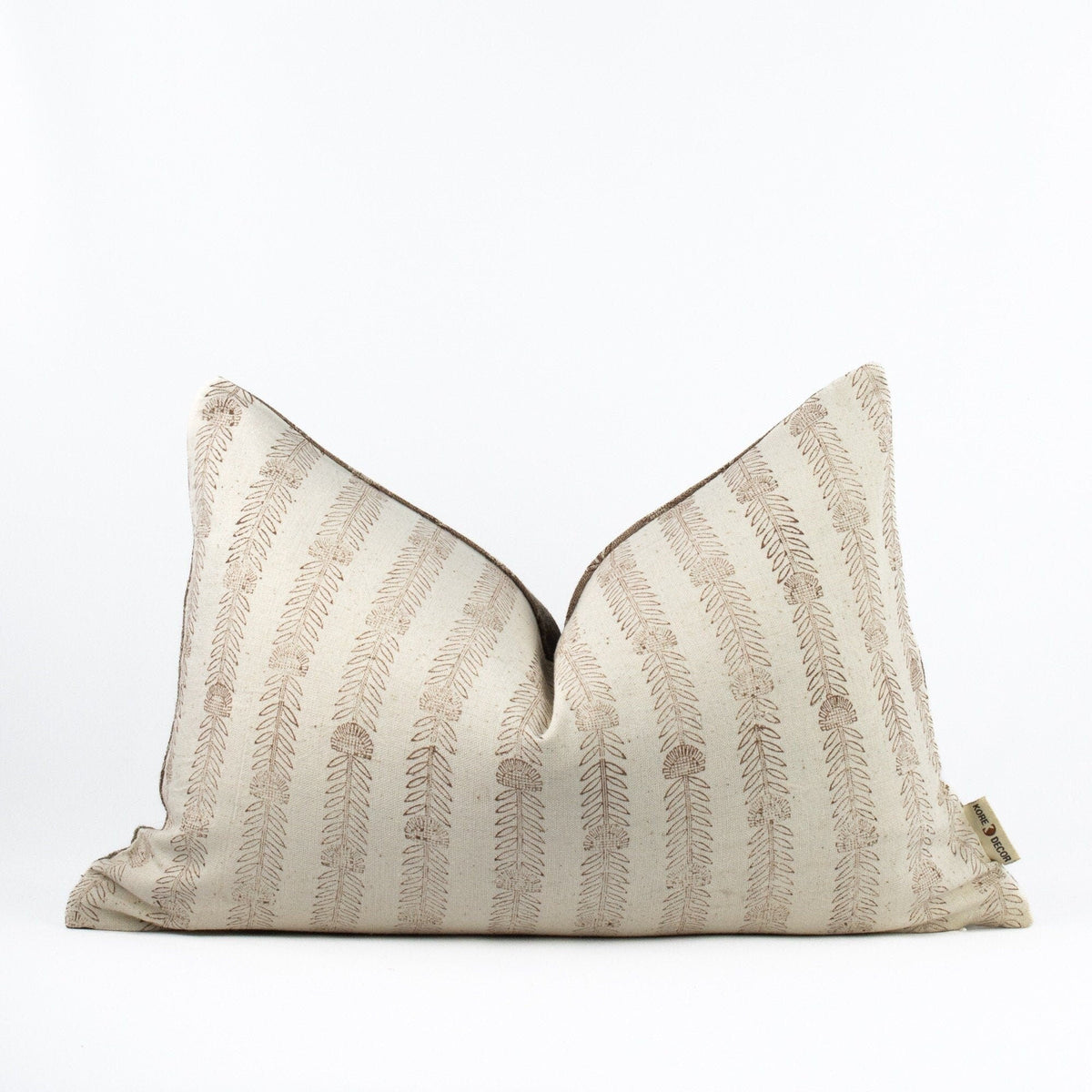 Bela Slate Block-Print Linen Pillow Cover