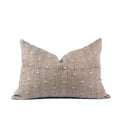 Bela Slate Block-Print Linen Pillow Cover