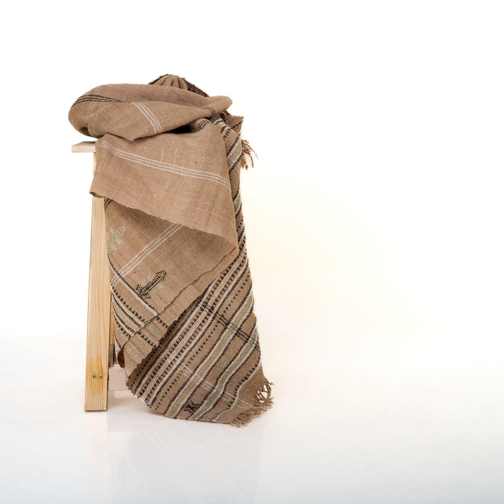 Ruby Handwoven Indian Wool Throw Blanket – Rust Orange
