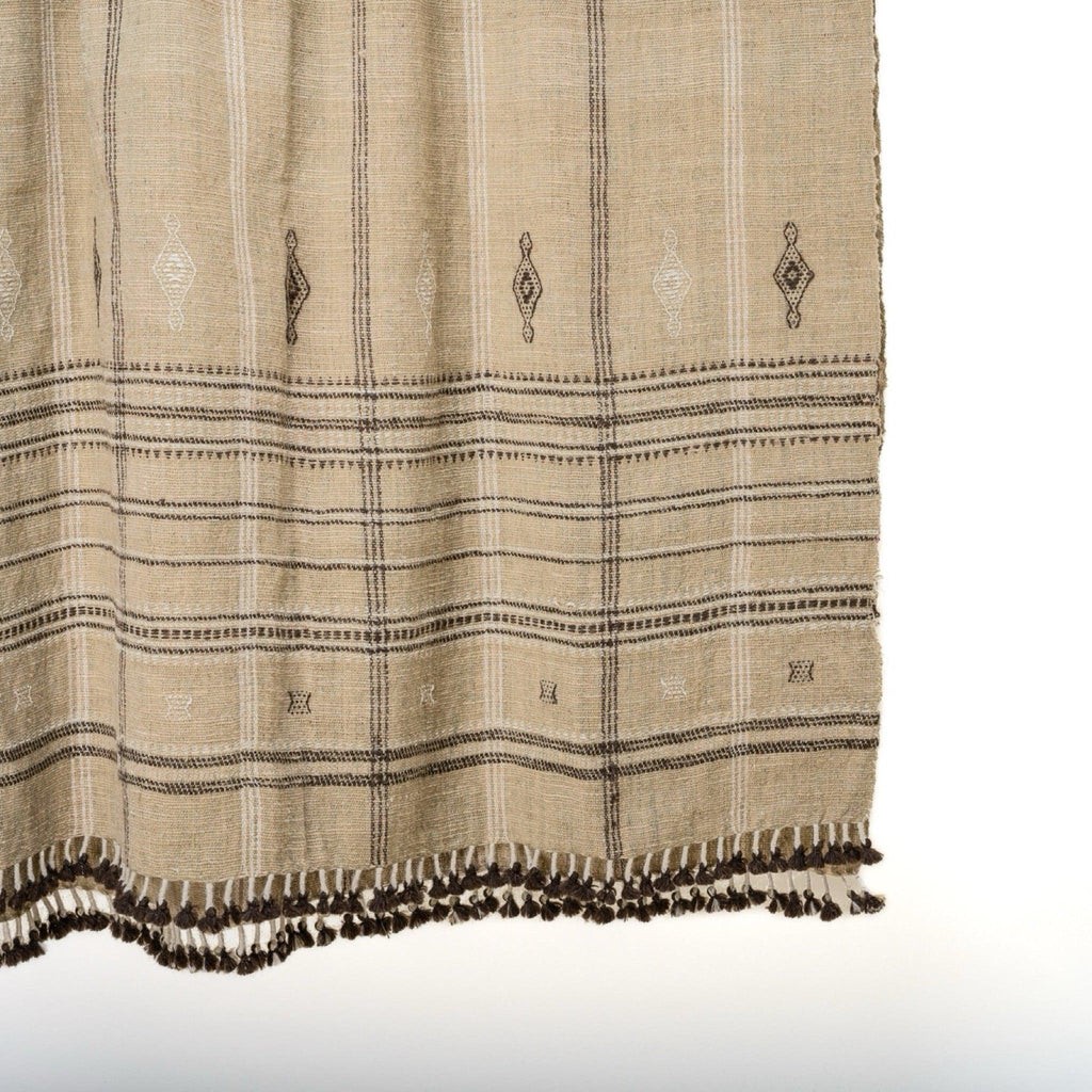 Tanishq Handwoven Indian Wool Throw Blanket – Tan Plaid