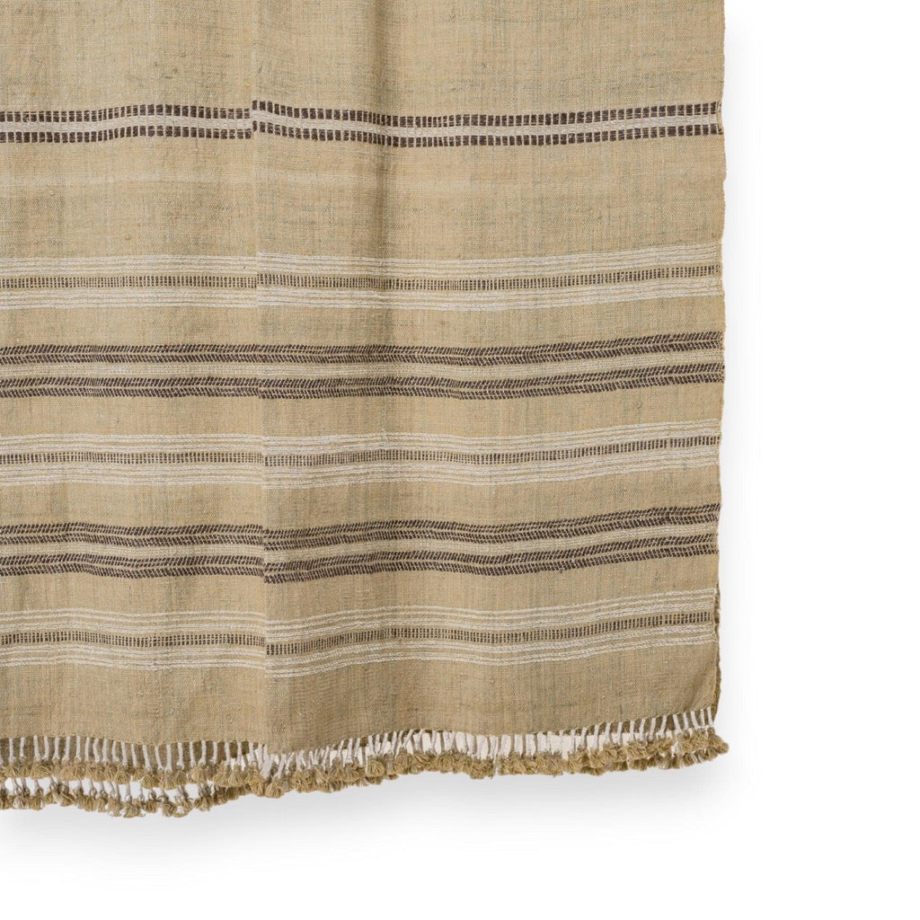 Opal Handwoven Indian Wool Throw Blanket – Beige Tan