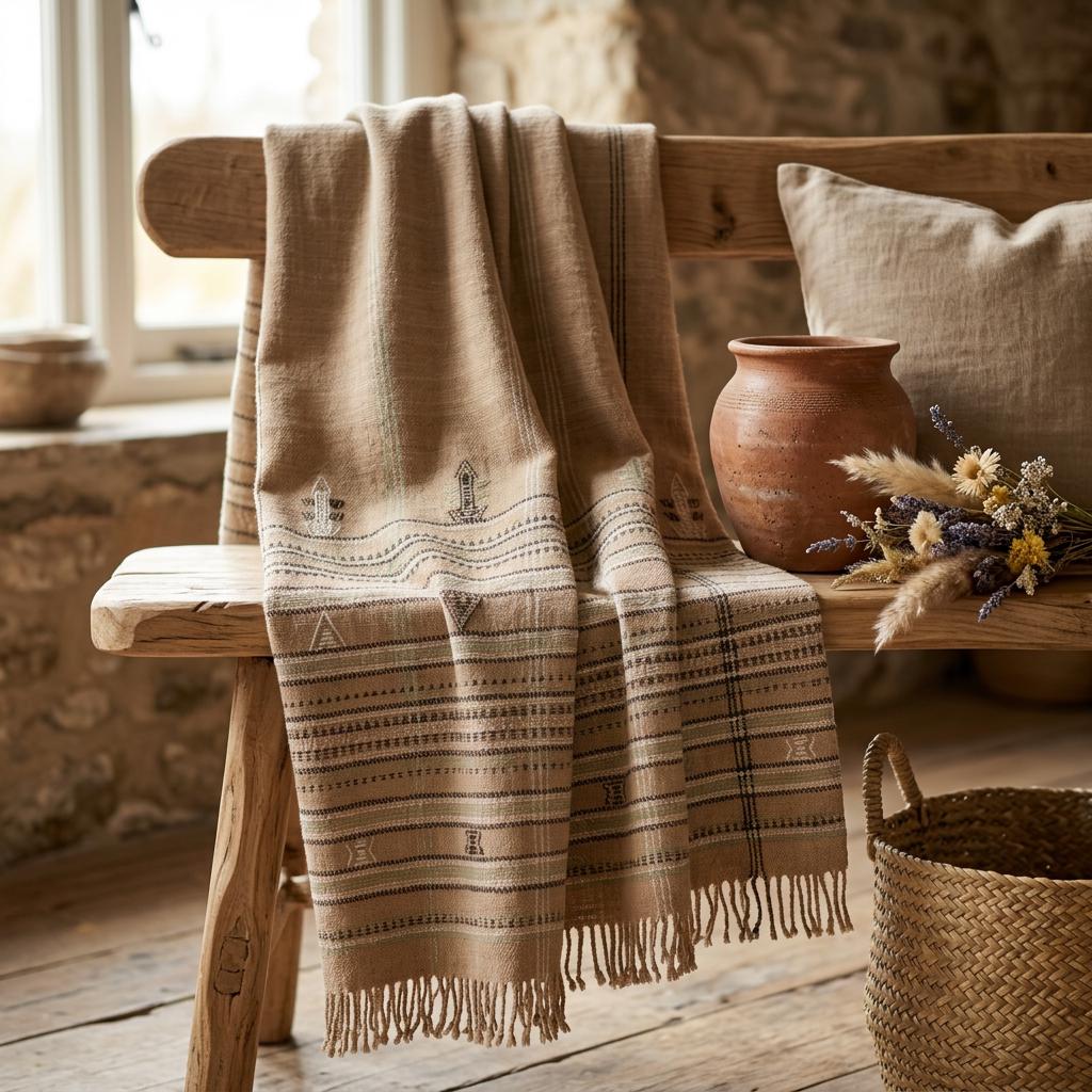 Ruby Handwoven Indian Wool Throw Blanket – Rust Orange