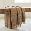 Ruby Handwoven Indian Wool Throw Blanket, Rust Orange