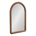 Rahfy Beaded Rattan Arch Wall Mirror, 24 x 36 in Boho Mirror