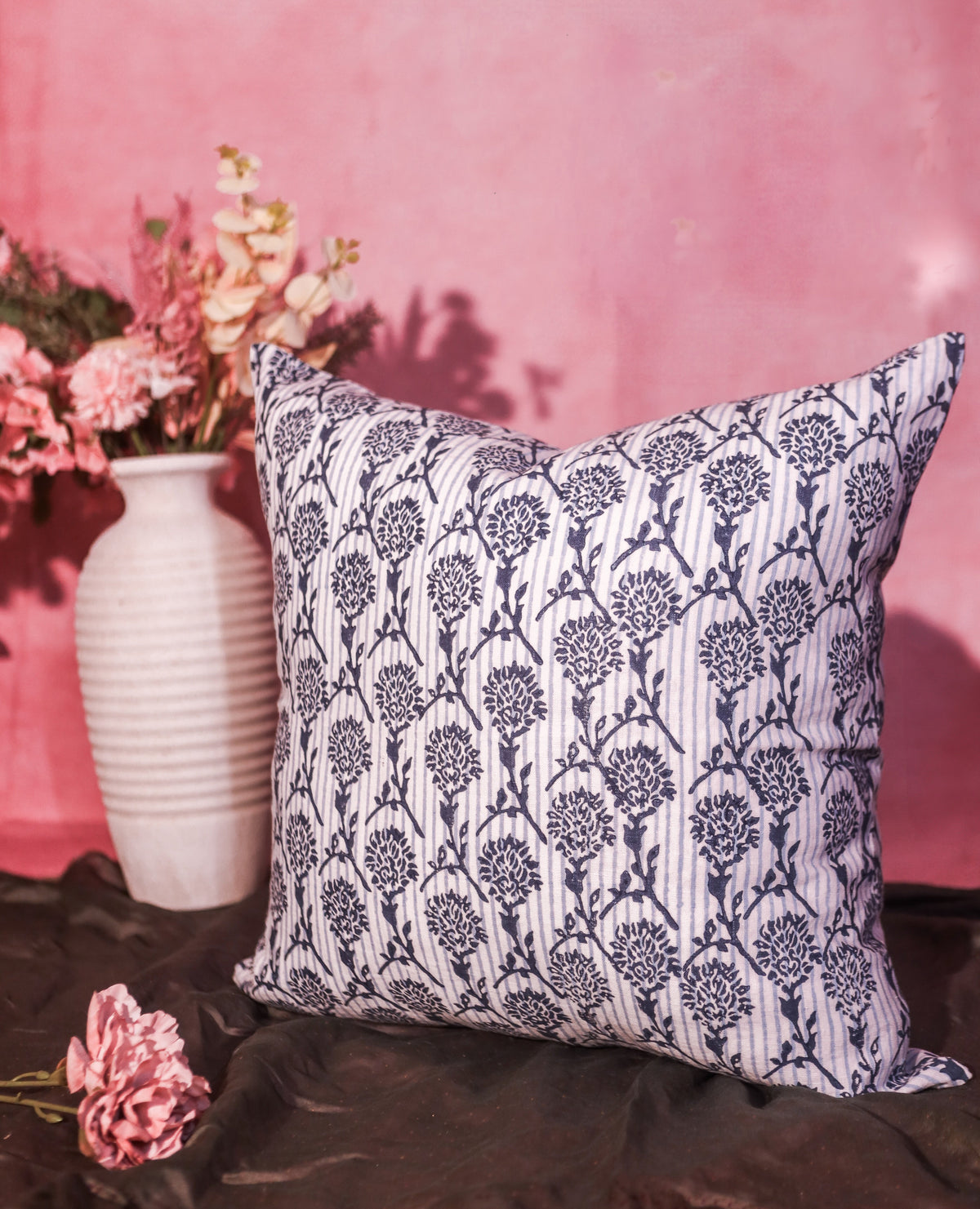 Nikhar Pure Linen Pillow Cover – Azure Blue