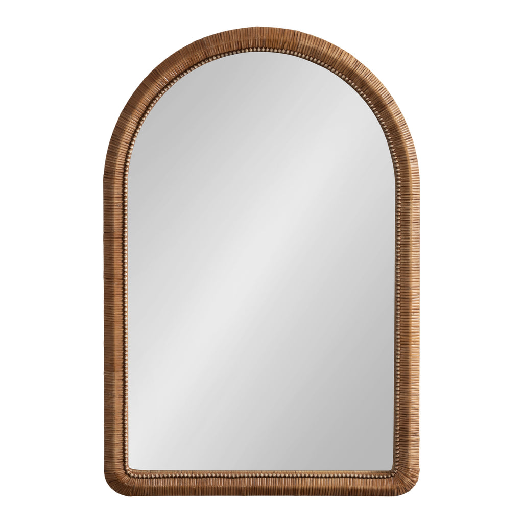 Rahfy Beaded Rattan Arch Wall Mirror – 24 x 36 in Boho Mirror